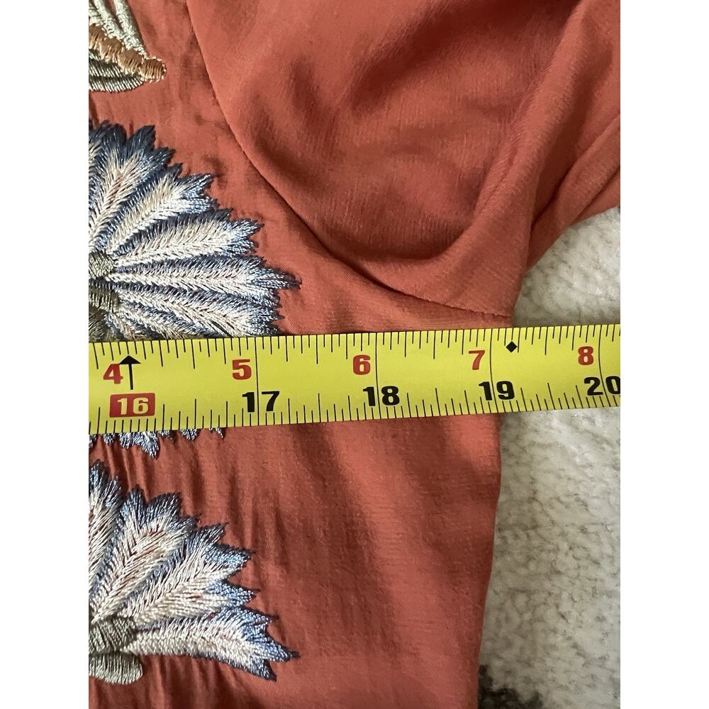 ENTRO Terracotta Blue Floral Embroidered Tiered Mini Dress - Picture 10 of 11